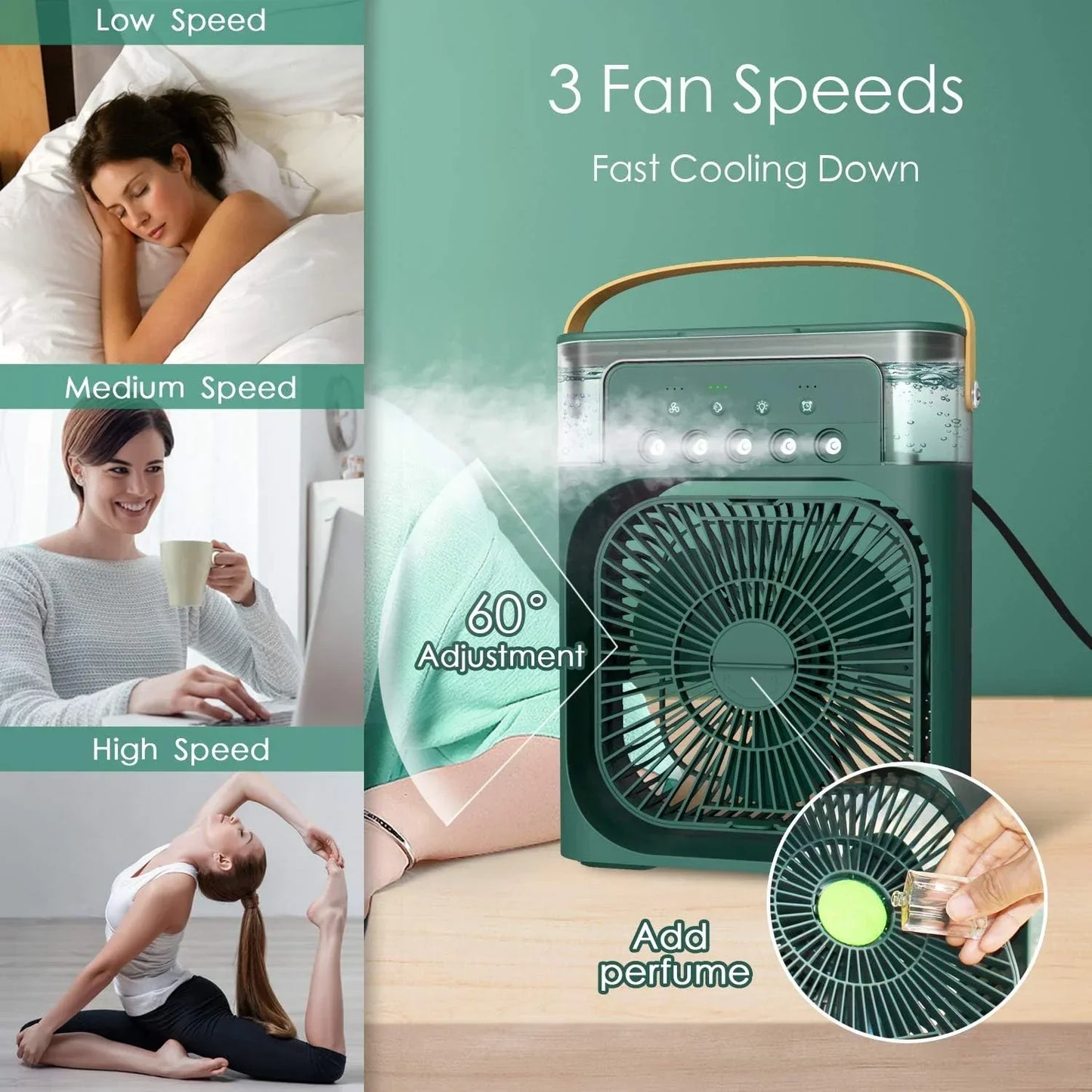 Portable Air Conditioner Fan With 3 Wind Speeds